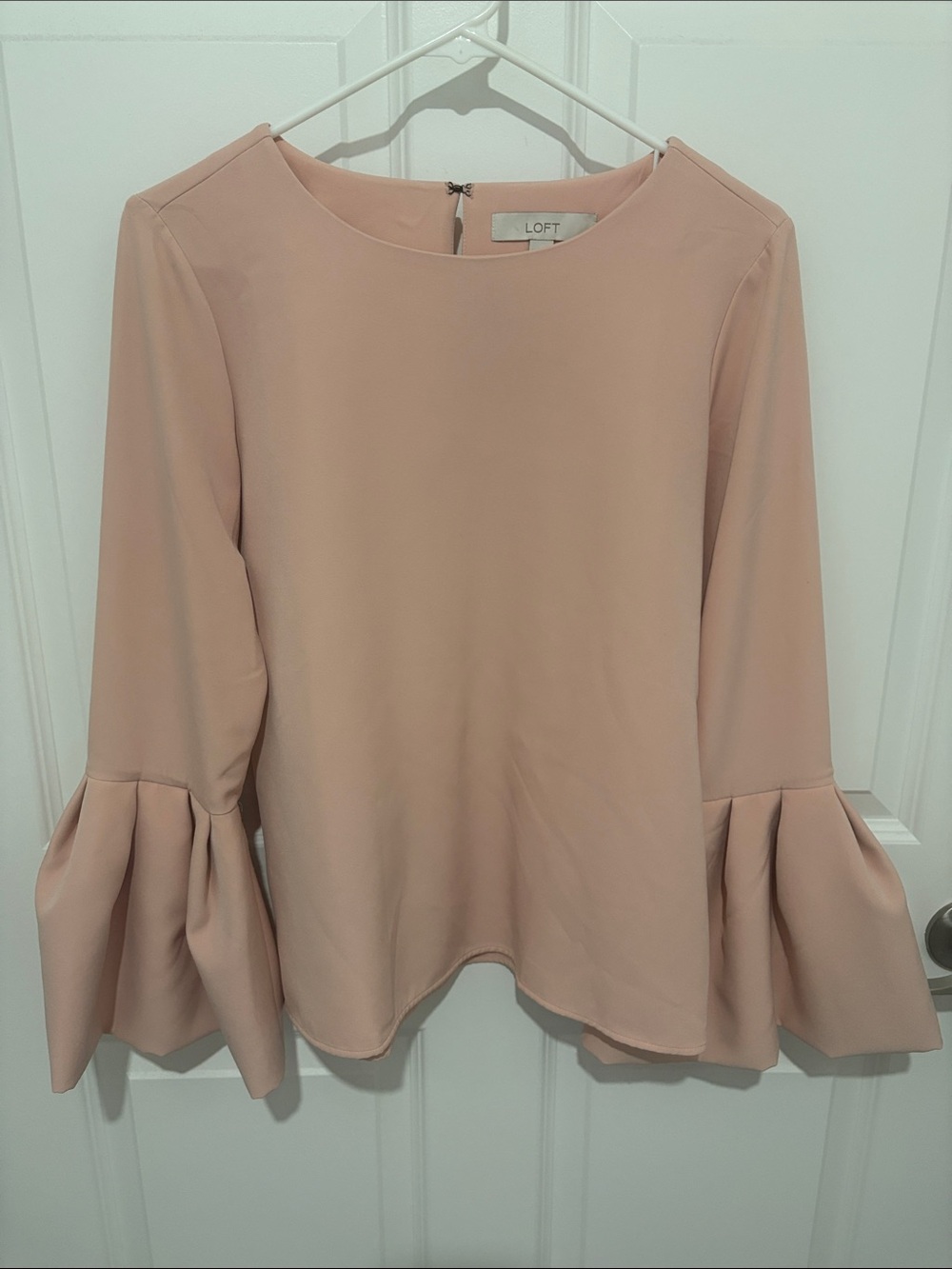 LOFT Dusty Blush Bell Sleeve Blouse